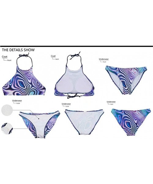 Sets Women's Galaxy Animal Pattern Swimsuit High Neck Push Up Padding Bikini Sets - Galaxy 3 - CA18Q7HK27C