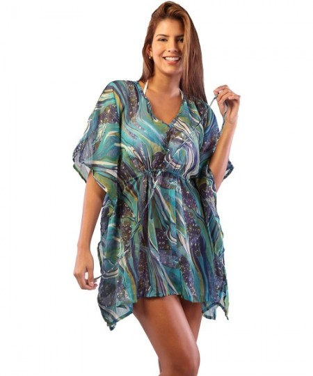 Cover-Ups Swimsuit Cover up Poncho - Turquoise - CW125U2PE19