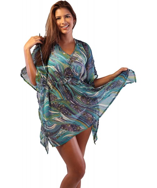 Cover-Ups Swimsuit Cover up Poncho - Turquoise - CW125U2PE19