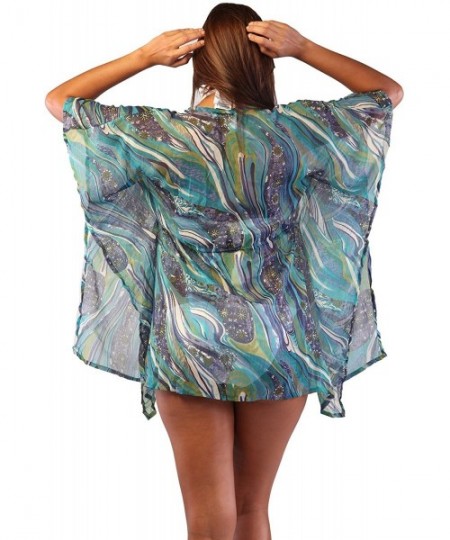 Cover-Ups Swimsuit Cover up Poncho - Turquoise - CW125U2PE19