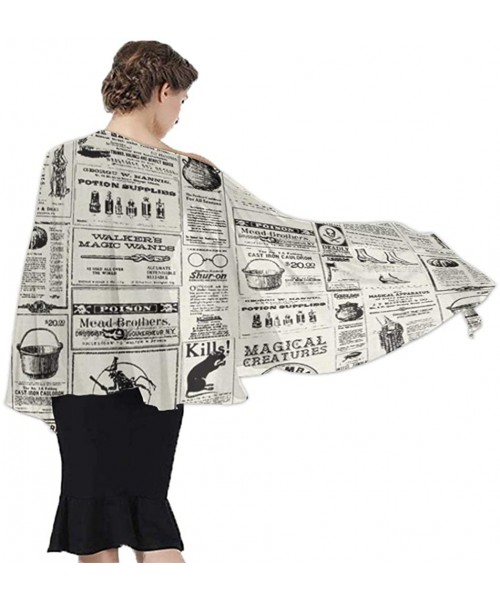 Cover-Ups Women Girls Beach Swimsuit Cover Up Fashion Wedding Party Shawl Wrap - Newspaper - CS196SKS2YO