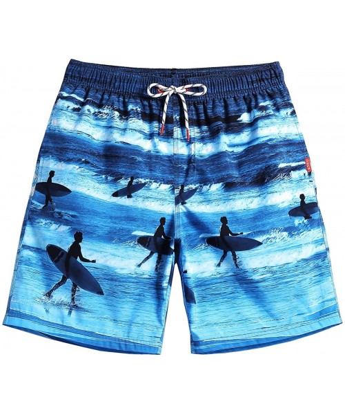 Board Shorts Mens Swim Trunks Quick Dry Beachwear Board Shorts Swimwear with Mesh Lining - Ocean Surf - CC18TWA0XOR