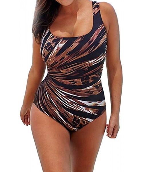 One-Pieces Womens Swimsuit Colorful Padded Swimsuit Monokini One-Piece Swimwear Push Up Bikini Sets - Multicolor C - CL196ORSXYA