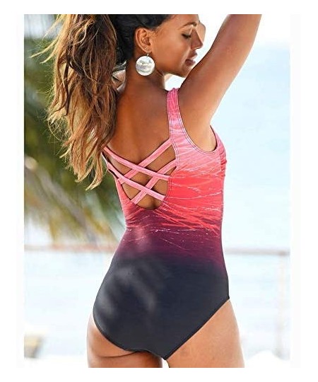 One-Pieces Women's One Piece Swimsuits Athletic Training Swimwear Bathing Suits for Women - Red - CD19444KZM9