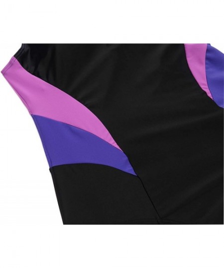 Racing Women's Athletic One Piece Swimsuits Boyleg Swimming Suit Sport Bathing Suits for Teens with Shorts Swimwear Purple2 -...