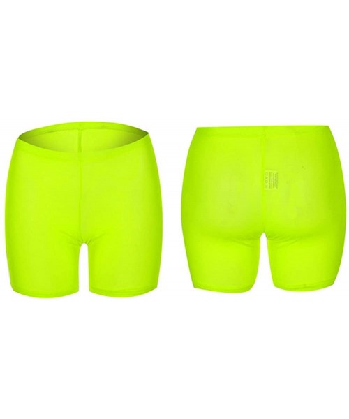 Cover-Ups Women Sexy Perspective Mesh Sheer Swim Shorts Pants Bikini Bottom Cover up - A-fluorescent Green - C218EO9T30W