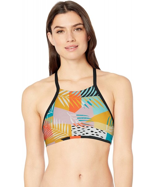 Sets Women's Luna Strappy Back High Neck Crop Bikini Top Swimsuit - Five Print - CE18HW29IWE