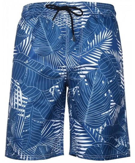 Board Shorts Men's Swim Trunks Quick Dry Swimming Suit Sport Wear Pants Board Shorts - Blue Tropical - C418Y6OZ7L7