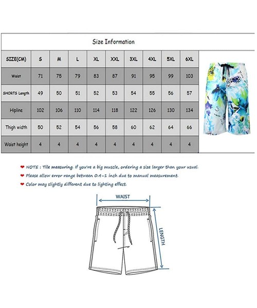 Board Shorts Men's Swim Trunks Quick Dry Swimming Suit Sport Wear Pants Board Shorts - Blue Tropical - C418Y6OZ7L7