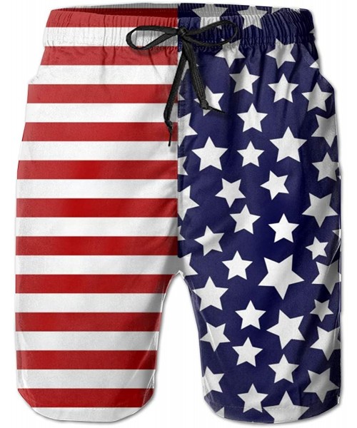 Board Shorts Mens Swim Trunks Quick Dry Beach Board Shorts with Mesh Lining Swimwear Bathing Suits - American Flag - C919C6AN43L