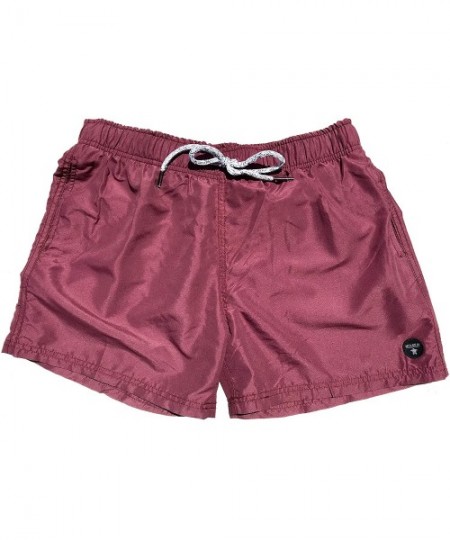 Trunks Mens Swim Trunks Quick Dry Elastic Waist Drawstring - Red Wine - CU18EC5I3ZX