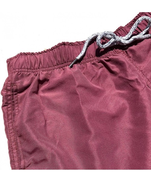 Trunks Mens Swim Trunks Quick Dry Elastic Waist Drawstring - Red Wine - CU18EC5I3ZX