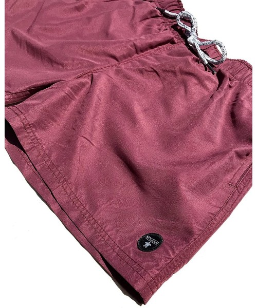 Trunks Mens Swim Trunks Quick Dry Elastic Waist Drawstring - Red Wine - CU18EC5I3ZX