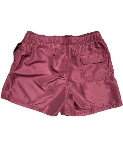 Trunks Mens Swim Trunks Quick Dry Elastic Waist Drawstring - Red Wine - CU18EC5I3ZX