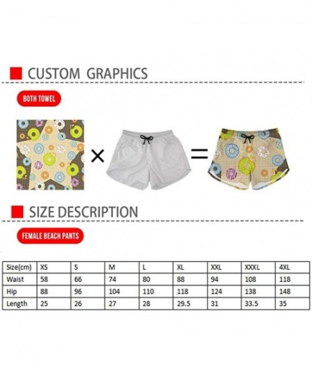 Board Shorts Womens Tropical Plants Print Beach Shorts Summer Swimwear Board Short Trunks Quick Dry - Tropical Flower - CZ194...