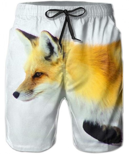 Board Shorts Men's Swim Trunks Fox Surfing Beach Board Shorts Swimwear - Fox - CC18QWZTUAO