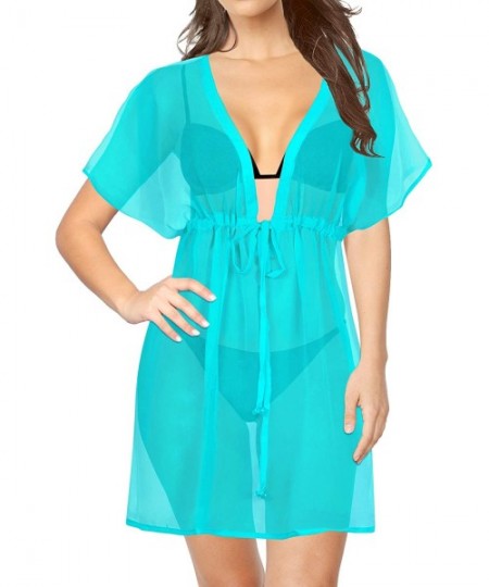 Cover-Ups Cover Ups for Swimwear Women Chiffon Blouse Sheer Swim Bathing Suit D - Green_k182 - CS11ISVY4JD