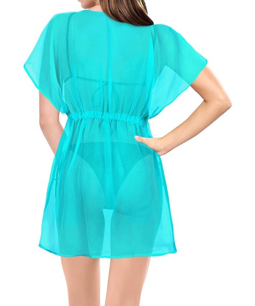 Cover-Ups Cover Ups for Swimwear Women Chiffon Blouse Sheer Swim Bathing Suit D - Green_k182 - CS11ISVY4JD