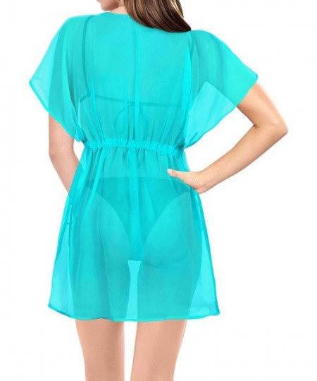 Cover-Ups Cover Ups for Swimwear Women Chiffon Blouse Sheer Swim Bathing Suit D - Green_k182 - CS11ISVY4JD