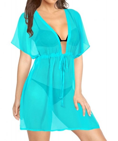 Cover-Ups Cover Ups for Swimwear Women Chiffon Blouse Sheer Swim Bathing Suit D - Green_k182 - CS11ISVY4JD