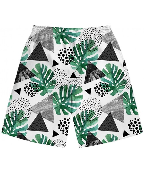 Trunks Men's Funny Swim Trunks Quick Dry Beach Shorts Summer Boardhorts with Mesh Lining - Monstera Leaves - CK18OSGXZLC