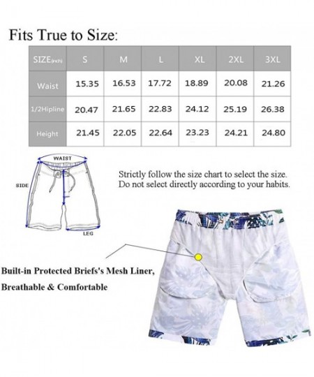 Trunks Men's Funny Swim Trunks Quick Dry Beach Shorts Summer Boardhorts with Mesh Lining - Monstera Leaves - CK18OSGXZLC