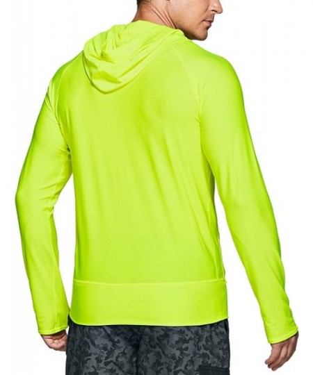 Rash Guards Men's UPF 50+ Long Sleeve Sun Protection Hoodie- Zip Front Performance UV/SPF Shirt- Lightweight Running Fishing ...