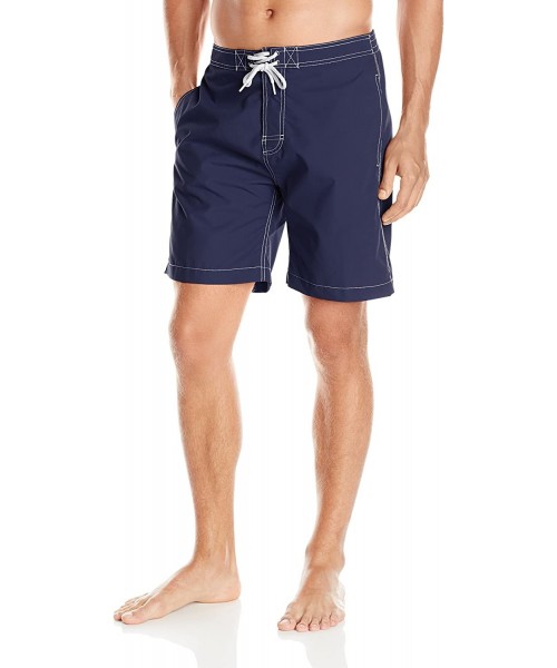 Trunks Men's Swami 8 Inch Solid Swim - Marine - C712D73PCKL