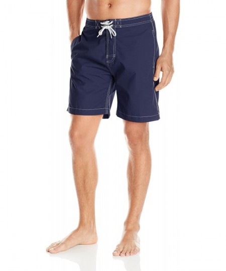 Trunks Men's Swami 8 Inch Solid Swim - Marine - C712D73PCKL