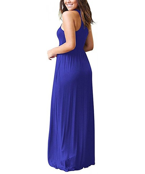 Cover-Ups Dresses for Women Casual Summer-Sleeveless Racerback Loose Formal Plain Maxi Dresses Casual Long Dresses with Pocke...