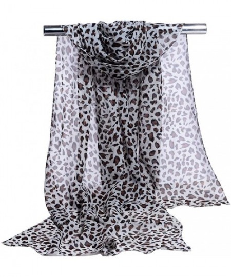 Cover-Ups Soft Silk Beach Chiffon Scarf Sunscreen Beach Long Towel Shawl Wrap - Printed Leopard 1 - CY18332TIMN