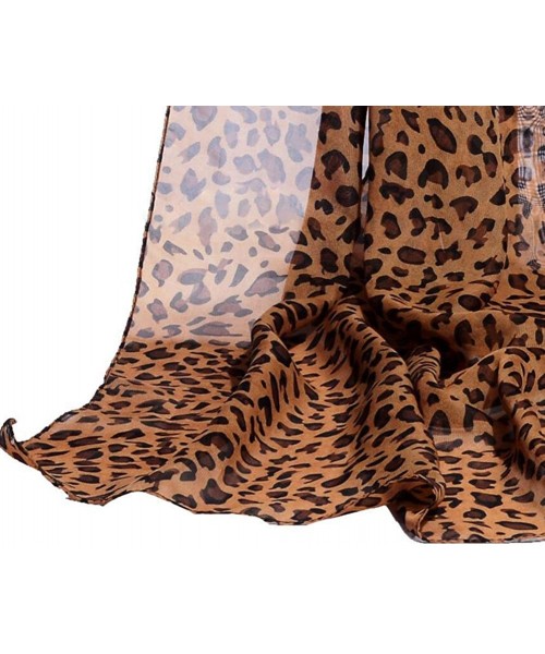 Cover-Ups Soft Silk Beach Chiffon Scarf Sunscreen Beach Long Towel Shawl Wrap - Printed Leopard 1 - CY18332TIMN