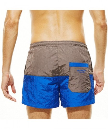 Trunks Men's Swim Trunks Quick Dry 3D Printed Beach Shorts with Pockets - 81307 Brown Royalblue - CP18TANGCWE