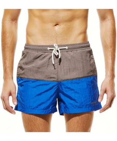 Trunks Men's Swim Trunks Quick Dry 3D Printed Beach Shorts with Pockets - 81307 Brown Royalblue - CP18TANGCWE