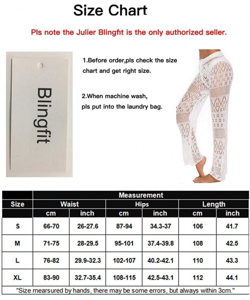 Bottoms Womens Cover Up Pants Sexy Hollow Out Crochet High Waist Mesh Beach Bikini Swimsuits Pants - A-white 2 - C918R3D3T3Y