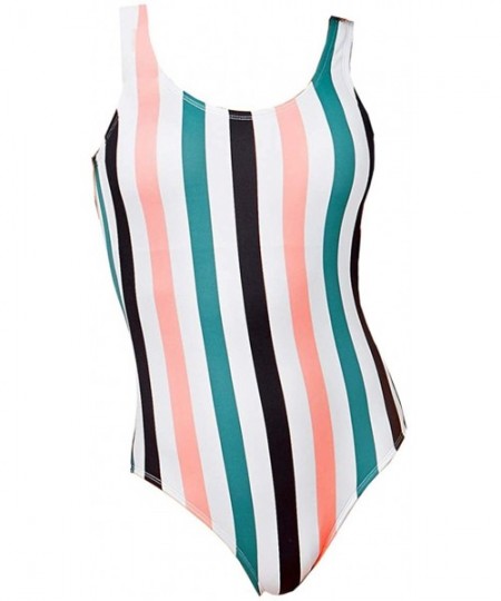 One-Pieces Zanzibar Stripe Printed One-Piece Swimsuit- M - CN18R60GSDQ