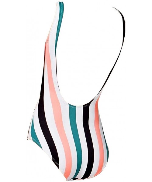 One-Pieces Zanzibar Stripe Printed One-Piece Swimsuit- M - CN18R60GSDQ