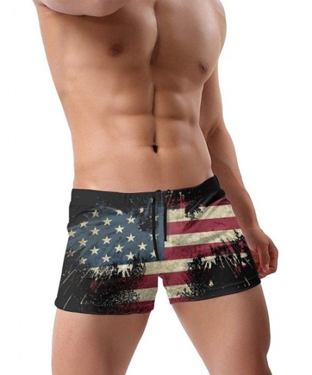 Briefs Men's Swimwear Briefs Swim Trunk American Flag Bikini Boxer Swimsuit - Usa Flag 13 - CB19CD8XIS2