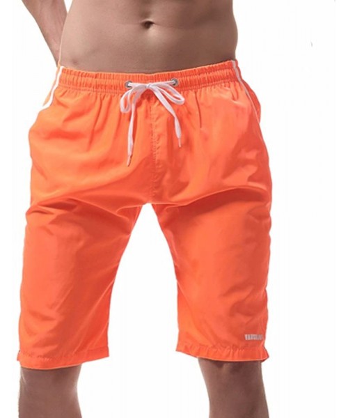 Board Shorts Men's Swim Trunks Quick Dry Board Shorts Surfing Swimming Shorts with Pockets Beach Swimwear Bathing Suits - Ora...