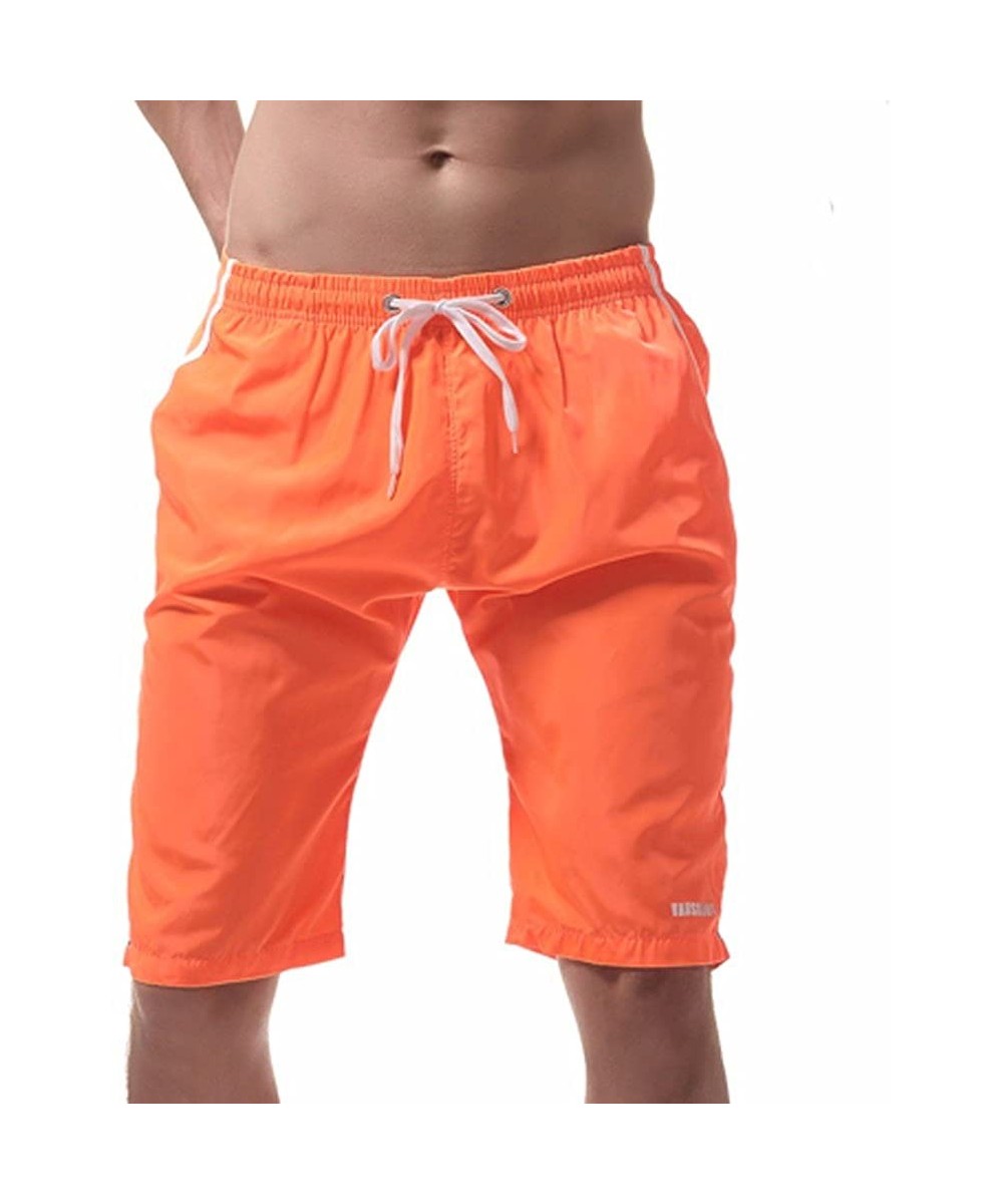 Board Shorts Men's Swim Trunks Quick Dry Board Shorts Surfing Swimming Shorts with Pockets Beach Swimwear Bathing Suits - Ora...