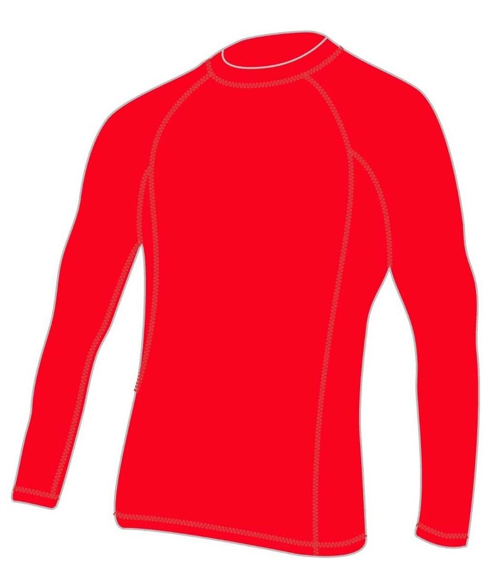 Racing Men's Rashguard Long Sleeve Swim Shirt - Red - CW182GCS22Z