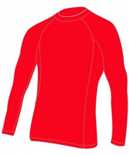 Racing Men's Rashguard Long Sleeve Swim Shirt - Red - CW182GCS22Z