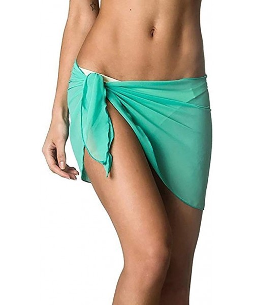 Cover-Ups Women's Swimsuit Chiffon Cover Up- Bikini Swimwear Beach Pareo Cover-Ups Wrap Skirt - Light Green - C218UADAITM