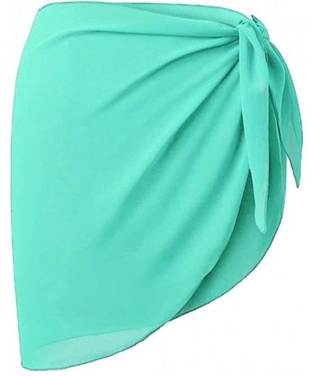 Cover-Ups Women's Swimsuit Chiffon Cover Up- Bikini Swimwear Beach Pareo Cover-Ups Wrap Skirt - Light Green - C218UADAITM