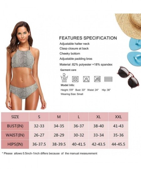 Sets Womens Durable Bikini Swimsuit Beachwear Suit for Spa Sports - Snakeskin Animal 7 - C119CDKN43X