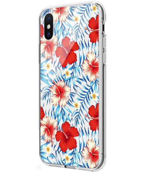 Sets Case Compatible iPhone X XS Gel Silicone Rubber Clear Soft Ultra-Slim Flower Geometric Panda Back Cover for iPhone Xs MA...