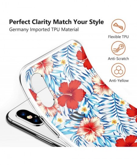 Sets Case Compatible iPhone X XS Gel Silicone Rubber Clear Soft Ultra-Slim Flower Geometric Panda Back Cover for iPhone Xs MA...