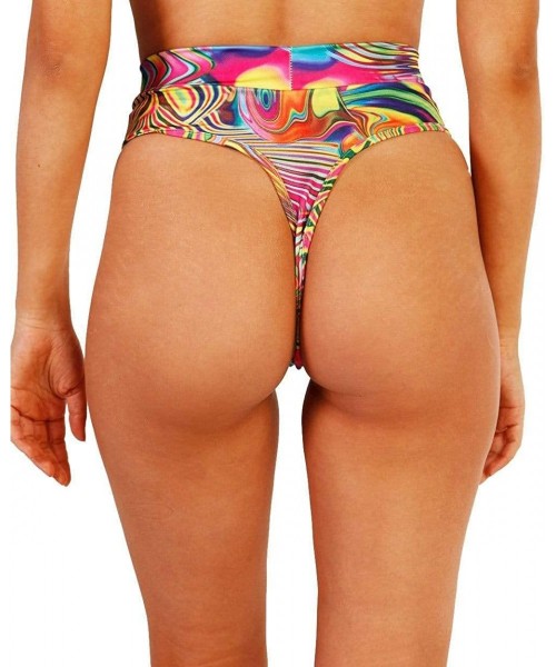 Bottoms Women's Festival Rave Thong Booty Shorts - Groovy Gal - CZ18Q27WLRD