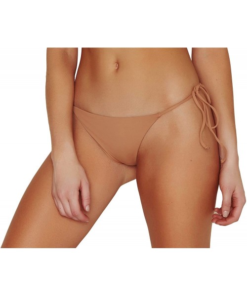 Tankinis Women's Seamless Tie Side Cheeky Bikini Bottom - Caramel - C718T3G4H22