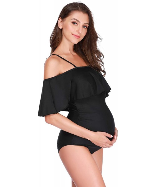 One-Pieces Maternity Swimsuits Maternity Swimwear Womens Summer Bikinis Tankini Pregnancy Beachwear - Black - C418OMSQHK5